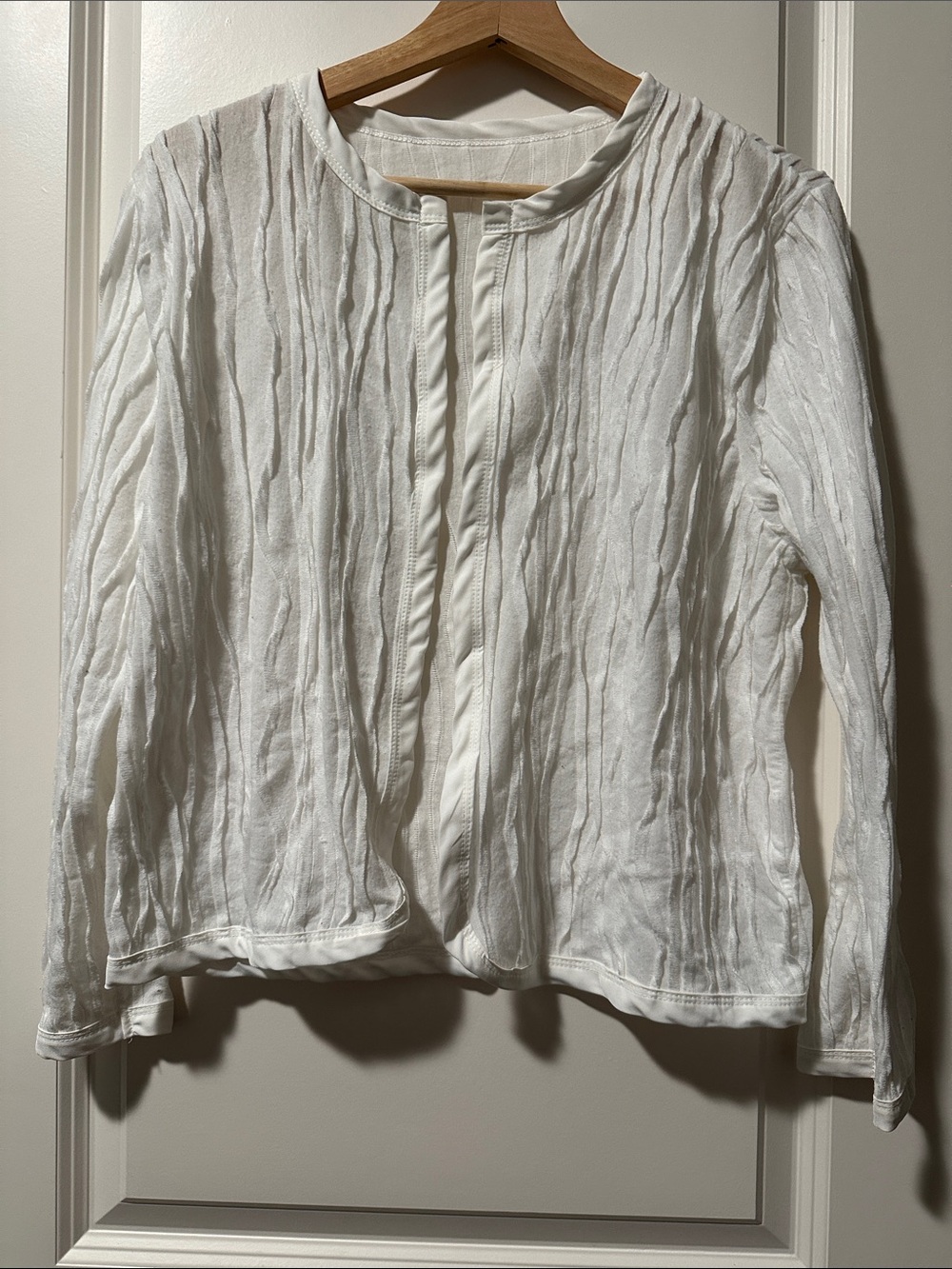 White Textured Open Front Cardigan-Nicely pair & bundle with any of our dresses!